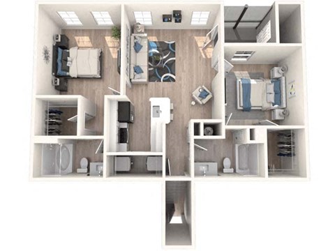 A diagram of a house showing the layout of the rooms.